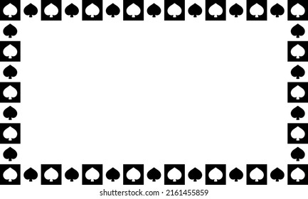 Repeat spade pattern vector frame.