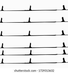 Repeat Strip Doodle Illustration. Abstract Pen White Backdrop. Messy Stroke Pen Art. Curve Handdrawn Texture. Vector Pen White Texture. Trendy 