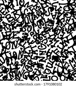 Repeat text pattern. Seamless lettering print for fashion textile, sport clothes, wrapping paper.