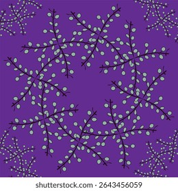 Repeat textile leaf circuler pattern
