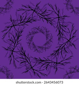 Repeat textile leaf circuler pattern
