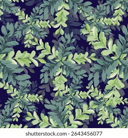 Repeat textile leaf circuler pattern