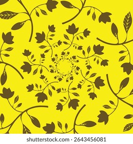 Repeat textile leaf circuler pattern