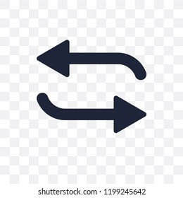 Repeat transparent icon. Repeat symbol design from User interface collection. Simple element vector illustration on transparent background.