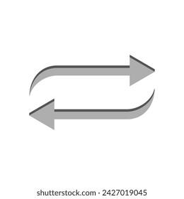 Repeat two gray arrows icon. Return arrows. Vector Illustration.