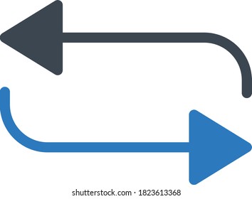 Repeat vector glyph color icon 