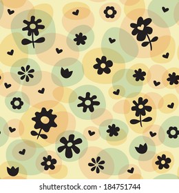 Repeat Vector Pattern Fun Spring Flowers