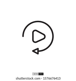 Repeat video icon, design inspiration vector template for interface and any purpose