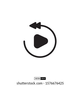 Repeat video icon, design inspiration vector template for interface and any purpose