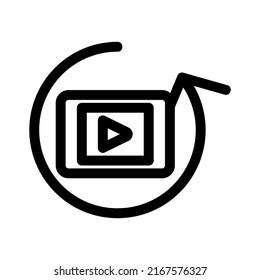 repeat video icon or logo isolated sign symbol vector illustration - high quality black style vector icons
