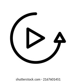 repeat video icon or logo isolated sign symbol vector illustration - high quality black style vector icons
