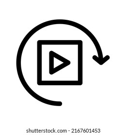 repeat video icon or logo isolated sign symbol vector illustration - high quality black style vector icons
