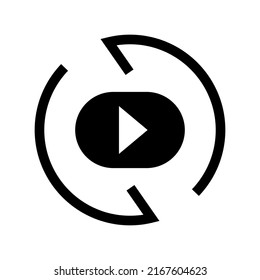 repeat video icon or logo isolated sign symbol vector illustration - high quality black style vector icons
