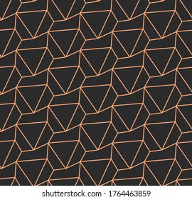 Repeat Wave Graphic Hexagon Decoration Pattern. Repetitive Creative Vector, Polygon Deco Texture. Dark Line Triangle, Texture Texture. Vintage Shapes Pattern