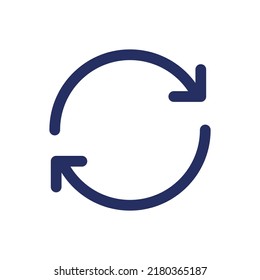 Repetir el icono de Ui de glifo negro blanco. Reproducción continua de elementos. Control del jugador. Diseño de interfaz de usuario. Símbolo de silueta en el espacio blanco. Pictograma sólido para web, móvil. Ilustración vectorial aislada