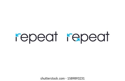 Repeat word for logo design concept editable