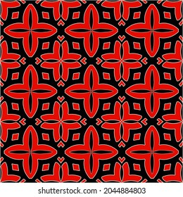 repeatable abstract pattern background.Perfect for fashion, textile design, cute themed fabric, on wall paper, wrapping paper, fabrics and home decor. black and red color.