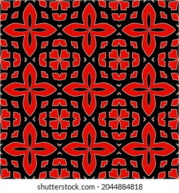 repeatable abstract pattern background.Perfect for fashion, textile design, cute themed fabric, on wall paper, wrapping paper, fabrics and home decor. black and red color.
