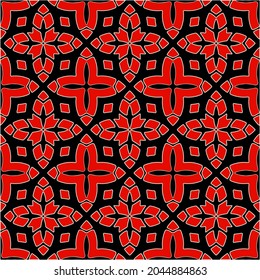 repeatable abstract pattern background.Perfect for fashion, textile design, cute themed fabric, on wall paper, wrapping paper, fabrics and home decor. black and red color.