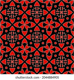 repeatable abstract pattern background.Perfect for fashion, textile design, cute themed fabric, on wall paper, wrapping paper, fabrics and home decor. black and red color.
