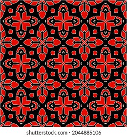 repeatable abstract pattern background.Perfect for fashion, textile design, cute themed fabric, on wall paper, wrapping paper, fabrics and home decor. black and red color.