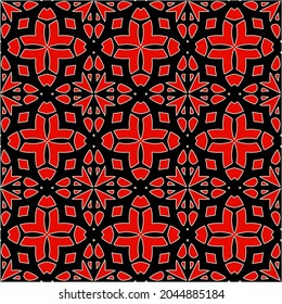 fondo de patrón abstracto repetible.Perfecto para la moda, el diseño textil, la tela con una temática bonita, el papel de pared, el papel envolvente, los tejidos y la decoración del hogar. color negro y rojo.