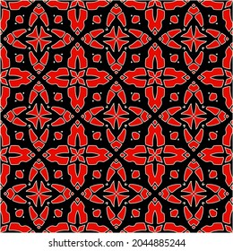 repeatable abstract pattern background.Perfect for fashion, textile design, cute themed fabric, on wall paper, wrapping paper, fabrics and home decor. black and red color.