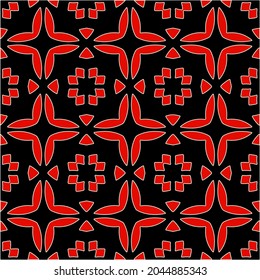 repeatable abstract pattern background.Perfect for fashion, textile design, cute themed fabric, on wall paper, wrapping paper, fabrics and home decor. black and red color.