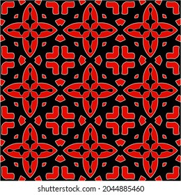 repeatable abstract pattern background.Perfect for fashion, textile design, cute themed fabric, on wall paper, wrapping paper, fabrics and home decor. black and red color.