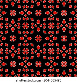 repeatable abstract pattern background.Perfect for fashion, textile design, cute themed fabric, on wall paper, wrapping paper, fabrics and home decor. black and red color.