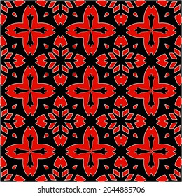 repeatable abstract pattern background.Perfect for fashion, textile design, cute themed fabric, on wall paper, wrapping paper, fabrics and home decor. black and red color.