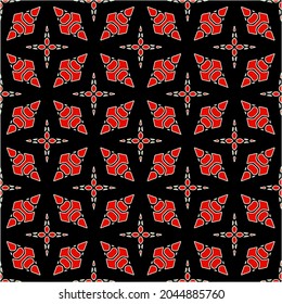 repeatable abstract pattern background.Perfect for fashion, textile design, cute themed fabric, on wall paper, wrapping paper, fabrics and home decor. black and red color.