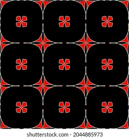 repeatable abstract pattern background.Perfect for fashion, textile design, cute themed fabric, on wall paper, wrapping paper, fabrics and home decor. black and red color.