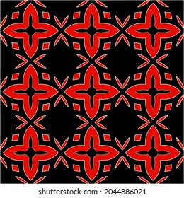 repeatable abstract pattern background.Perfect for fashion, textile design, cute themed fabric, on wall paper, wrapping paper, fabrics and home decor. black and red color.