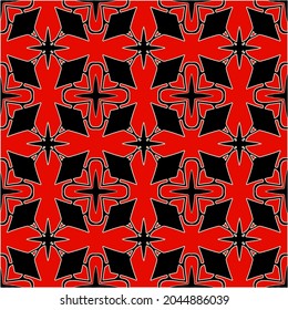 repeatable abstract pattern background.Perfect for fashion, textile design, cute themed fabric, on wall paper, wrapping paper, fabrics and home decor. black and red color.