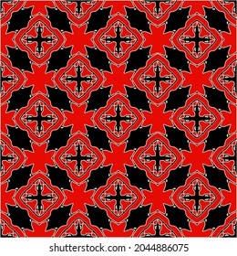 repeatable abstract pattern background.Perfect for fashion, textile design, cute themed fabric, on wall paper, wrapping paper, fabrics and home decor. black and red color.