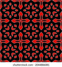 fondo de patrón abstracto repetible.Perfecto para la moda, el diseño textil, la tela con una temática bonita, el papel de pared, el papel envolvente, los tejidos y la decoración del hogar. color negro y rojo.