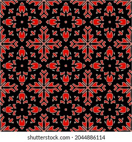 repeatable abstract pattern background.Perfect for fashion, textile design, cute themed fabric, on wall paper, wrapping paper, fabrics and home decor. black and red color.