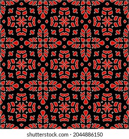 repeatable abstract pattern background.Perfect for fashion, textile design, cute themed fabric, on wall paper, wrapping paper, fabrics and home decor. black and red color.