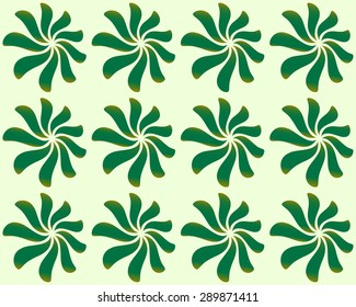 Repeatable background (pattern) with leaves, petal shapes. Green, natural pattern in classic style. (Seamlessly repeatable).