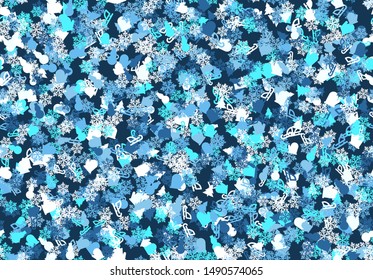 Repeatable chaotic pattern with winter/christmas symbols