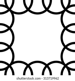 Repeatable circle pattern, border. Editable vector illustration.