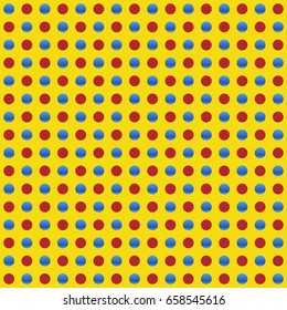 Repeatable circles, dots pattern. Colorful / multicolor texture with circles. Duotone (tricolor) polkadots