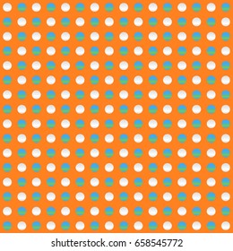 Repeatable circles, dots pattern. Colorful / multicolor texture with circles. Duotone (tricolor) polkadots
