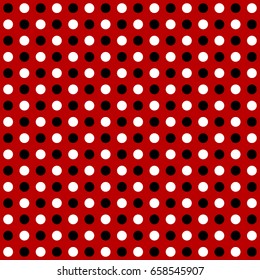 Repeatable circles, dots pattern. Colorful / multicolor texture with circles. Duotone (tricolor) polkadots