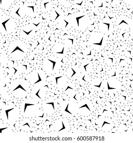 Repeatable geometric pattern with scattered, random shapes