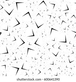 Repeatable geometric pattern with scattered, random shapes