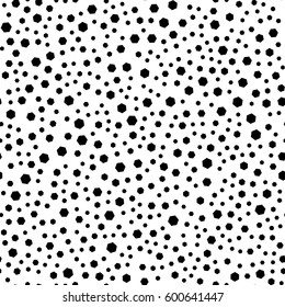 Repeatable geometric pattern with scattered, random shapes