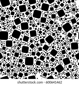 Repeatable geometric pattern with scattered, random shapes