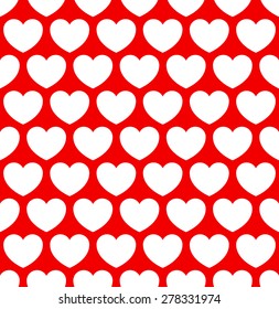 Repeatable heart pattern, heart background. Eps 10 vector.